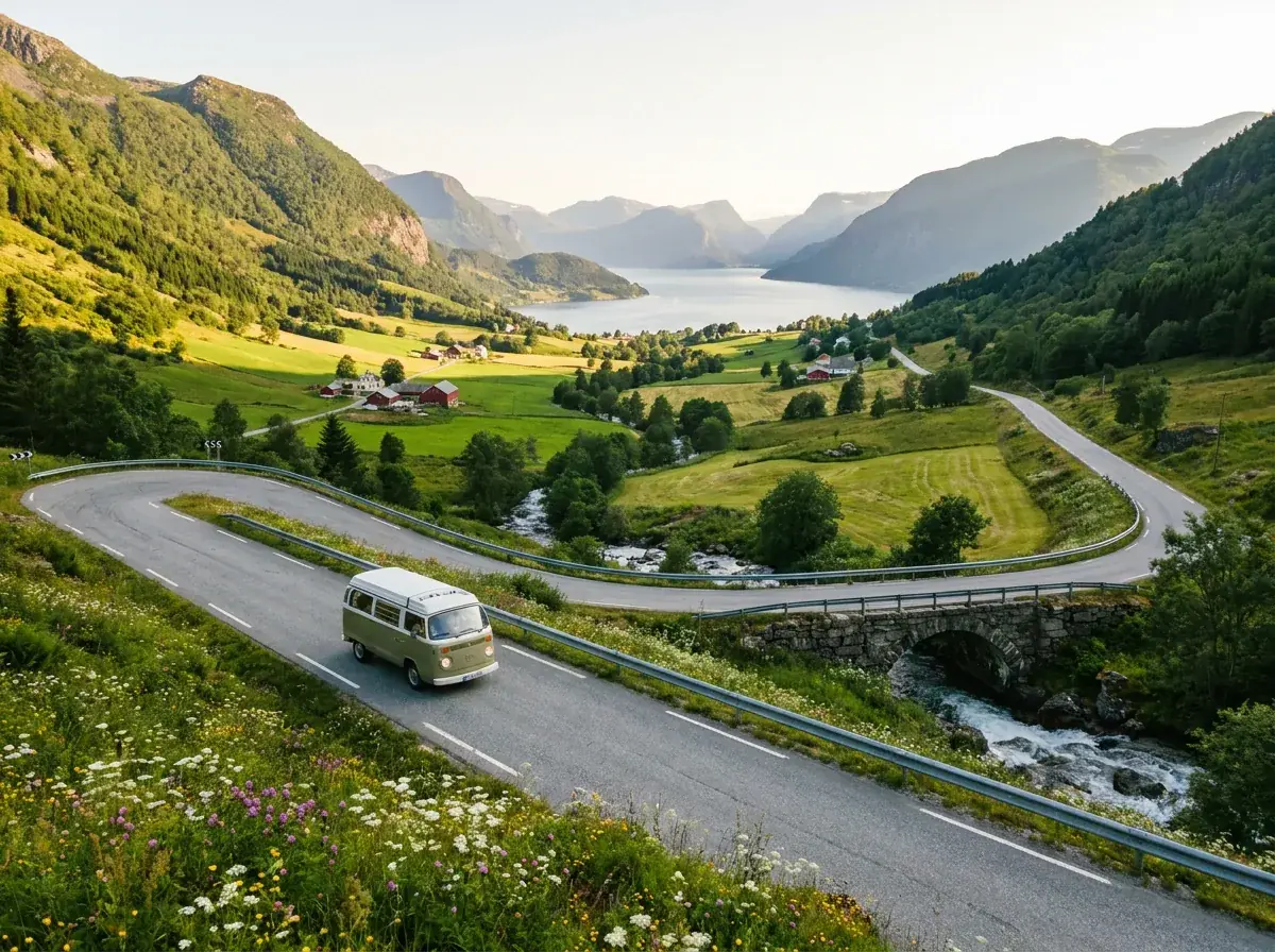 Norwegian scenic mountain road