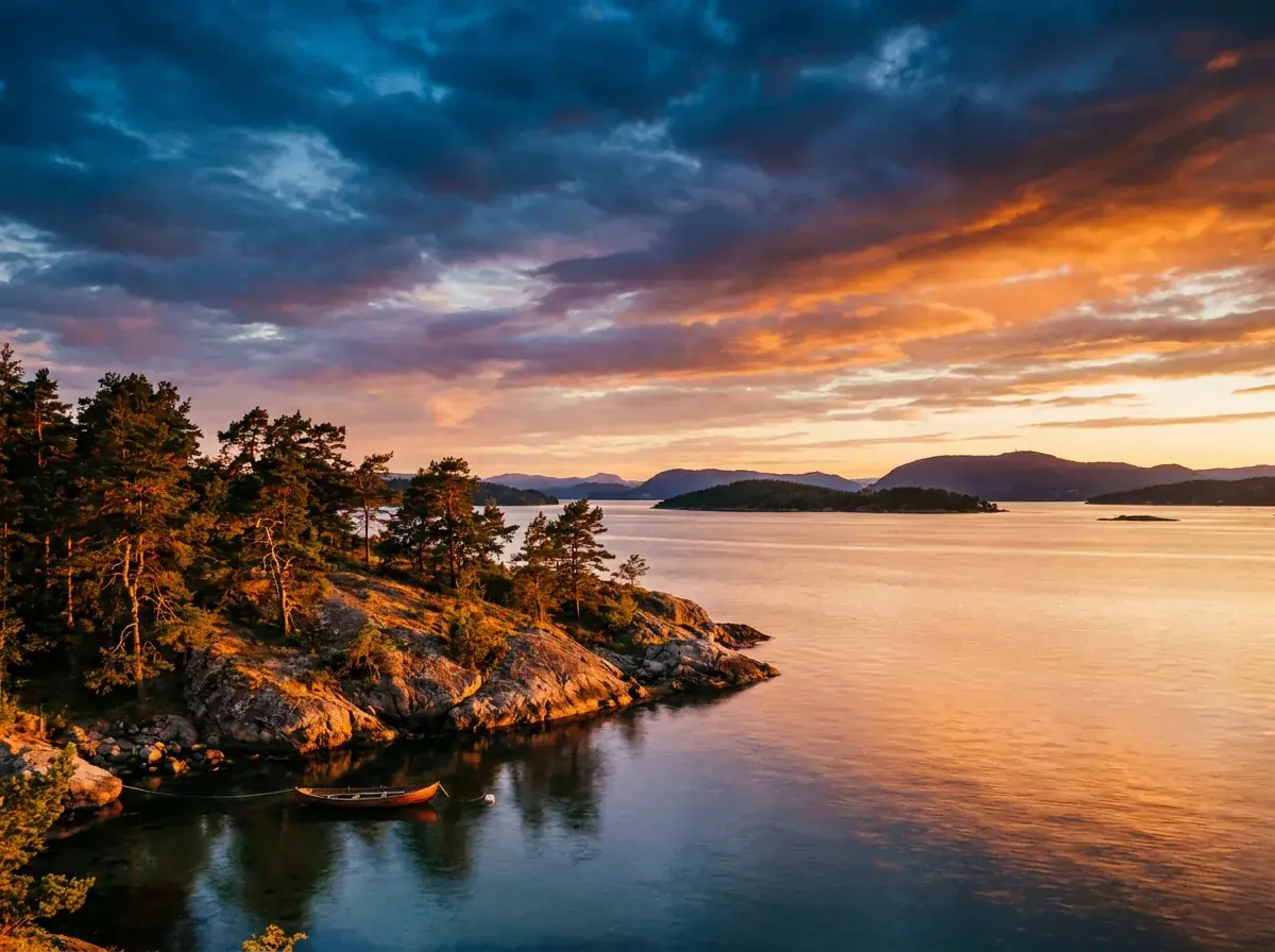 Oslofjord sunset coastline